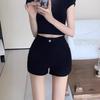2024 Summer High-Waist Spicy Girl A-line Black Slimming Shorts