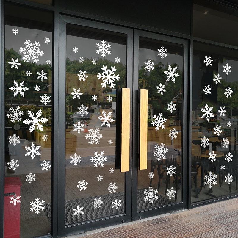 Weihnachts-Schneeflocken-Haftfolien - Neujahrs-Fensterdekorationen für Einkaufszentren und Türdisplays