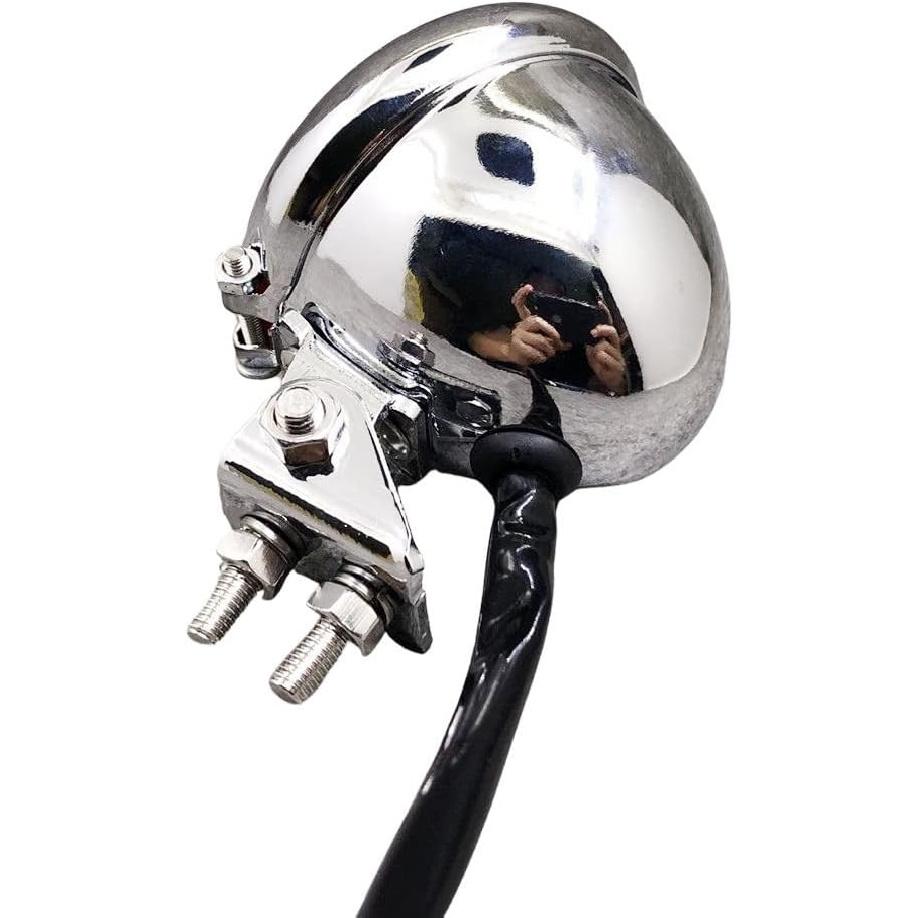 1PC Vintage Universal Chrome Motorcycle Rear Light LED Lamp Steel Red Lens Round Motorbike ATV Tail Brake Indicator