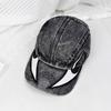 Fashion Hat American Washed Denim Double Blade Heavy Industry Embroidery Flame Baseball Cap Men's and Women's Hip Hop Big Head Circumference Wide Brim