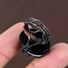 Natural Abalone Shell Triplet Opal Gemstone Copper Wire Wrap Ring Size 5 J0s70