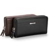 Men's High-Capacity Luxury Wallet and Phone Bag with Double Zipper and Multiple Card Slots
