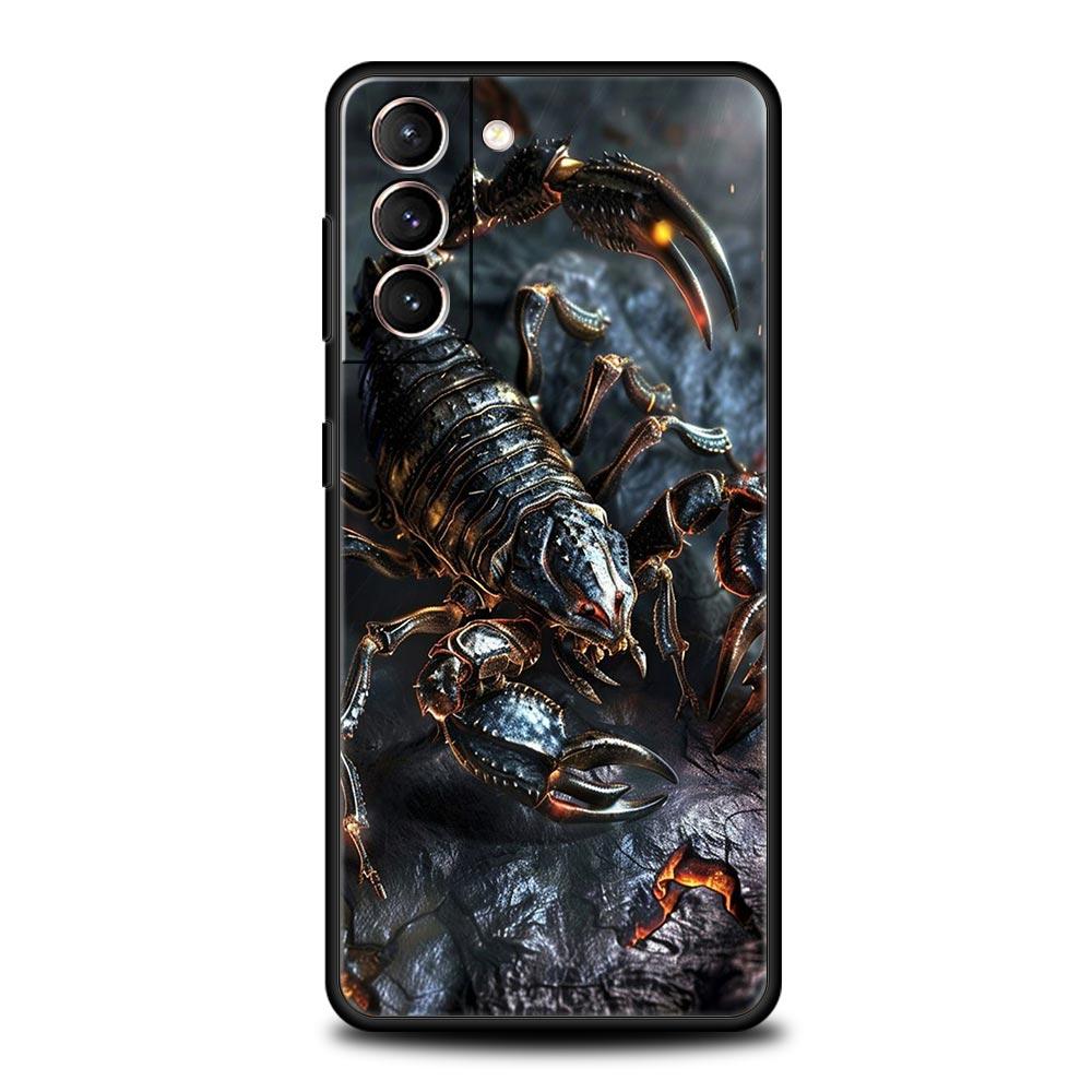 Cartoon Scorpion Phone Case For Samsung Galaxy S26 Ultra S25 Plus S24 FE S23 S22 5G S21 S20 Cover Black Soft