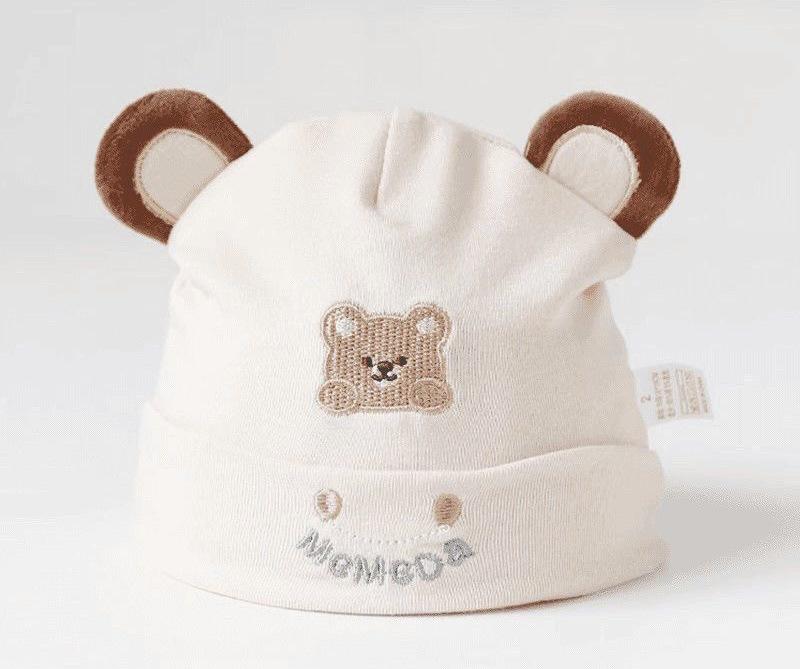 Unisex Bear Baby Hat for 0-6 Months - Cute and Adorable Newborn Cap for Spring and Autumn