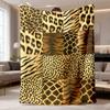 2026 New Flannel Blanket Release 1pc Luxury Leopard Pattern Flannel Blanket Cozy Warm All-Season Throw for Sofa, Bed, Office & Travel, Modern Geometri