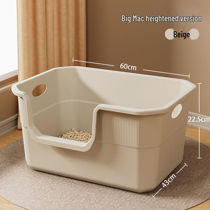 Extra-Large Splash-Proof Semi-Enclosed Cat Litter Box for Maine Coons