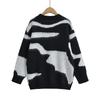 Jnleaog New Fall Women's Clothing Fashion French Style Design Fashion All-Match Casual Style Color-Block Crew Neck Tops
