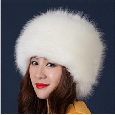 Winter Women Thick Fluffy Faux Fox Fur Cap Headband Furry Wide Ear Warmer Skiing Caps