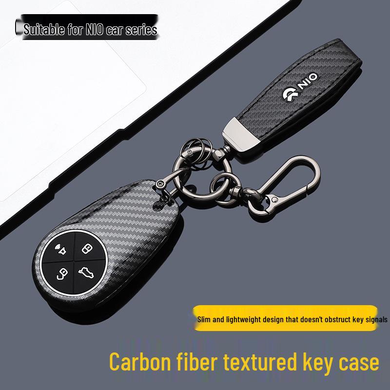 Nio Key Case Compatible with ET5, ET7, ES6, ES7, ES8, EC6 2025 Models - Carbon Fiber Texture Shell