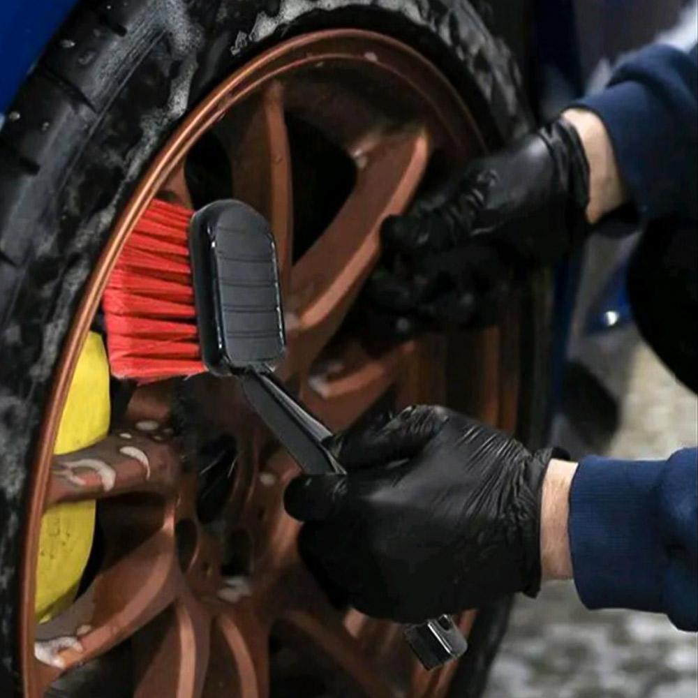 1Pc Car Soft Bristle Wheel Cleaning Brush Rim Tire Detail Brush Automotive Tire Brush Universal Wheel Cleaner Brushes Tools