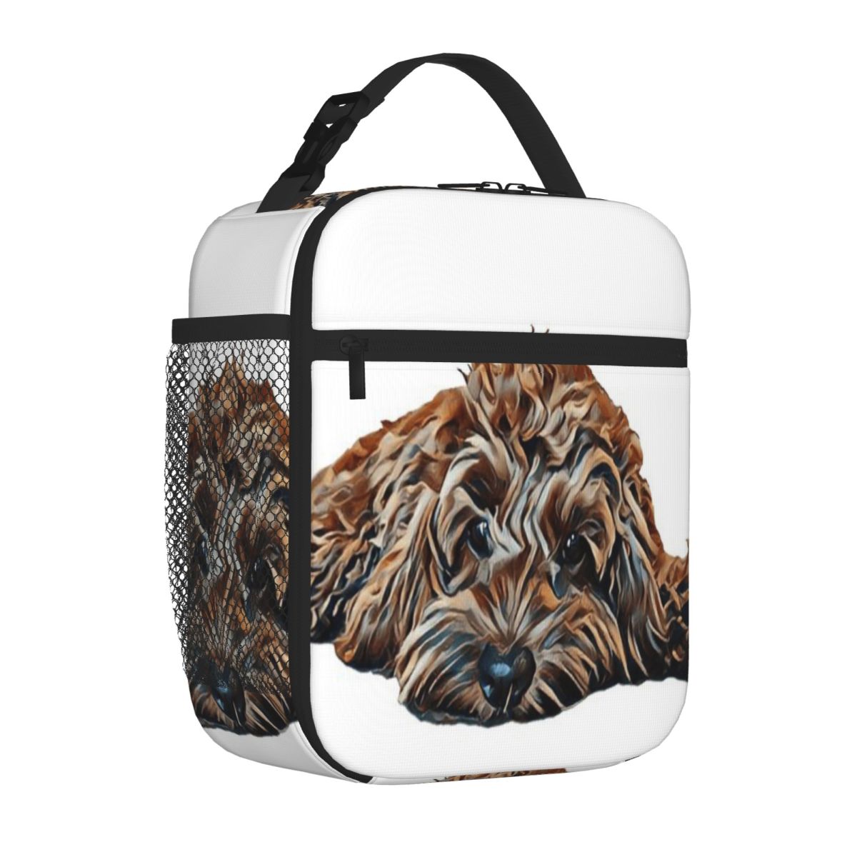 Bestselling Chocolate Brown Cockapoo - White Background Cute Bento Bag Playground Snack Carry Lunch Bag One Size