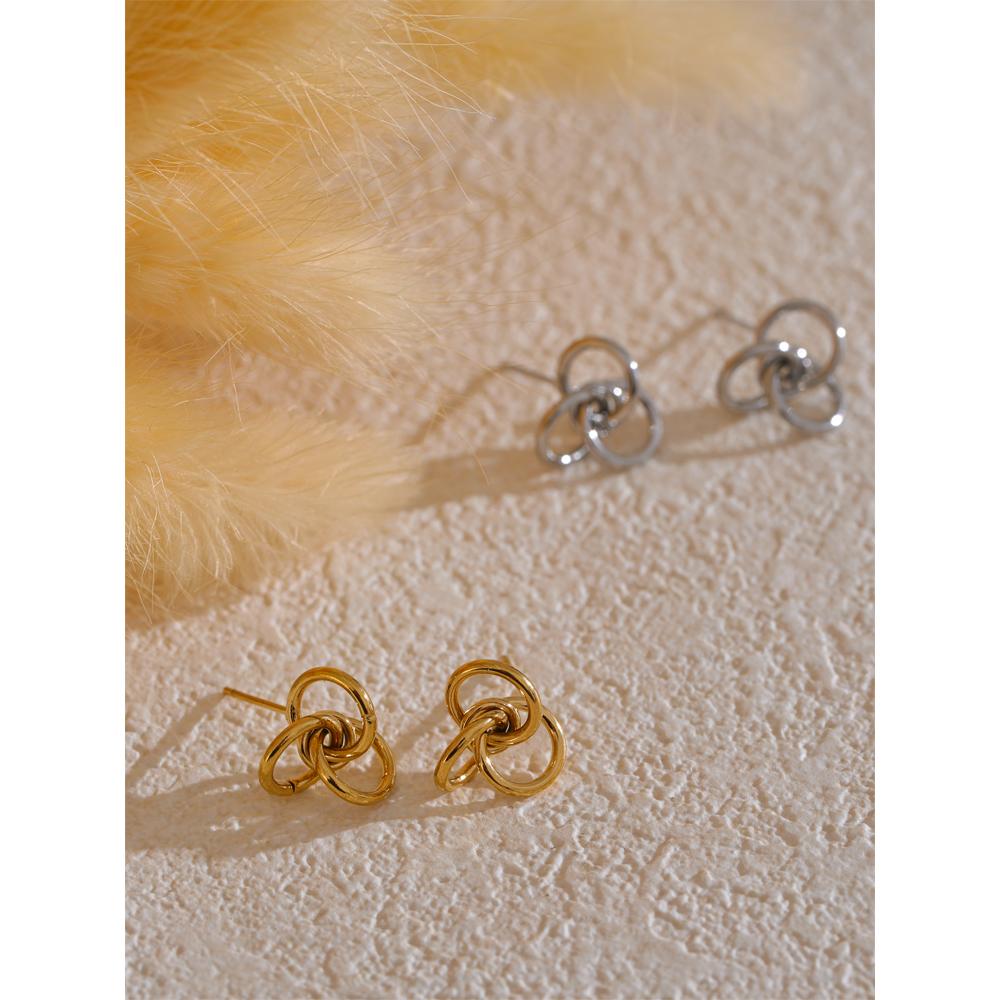 Eetit Stylish Unique Stainless Steel Circle Geometric Personality Stud Earrings PVD Plated Daily Young Charm Jewelry Wholesale