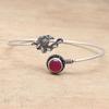Ruby Gemstone Handmade Silver Jewelry Cuff Bracelets 7''Adjustable