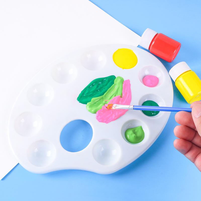 White Painting Supplies Color Mixing Paint Pigment Tray Round Palette For Watercolor Gouache Acrylic Painting Art Supplies