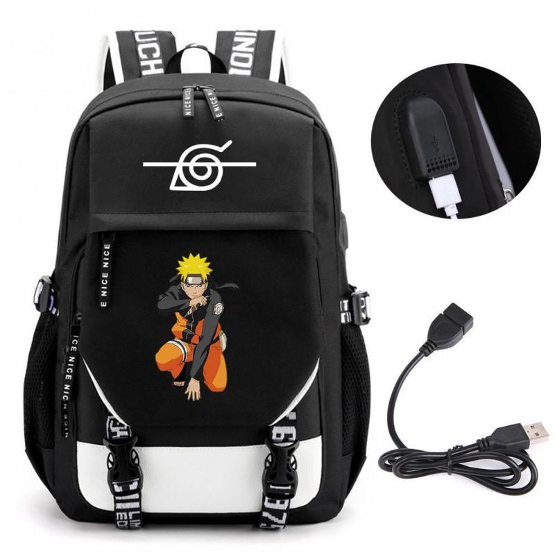 Großes Fassungsvermögen Anime Naruto Inspiriertes Rucksack für Teenager Schüler Tägliche Nutzung Laptop Reisetasche Urbaner Stil