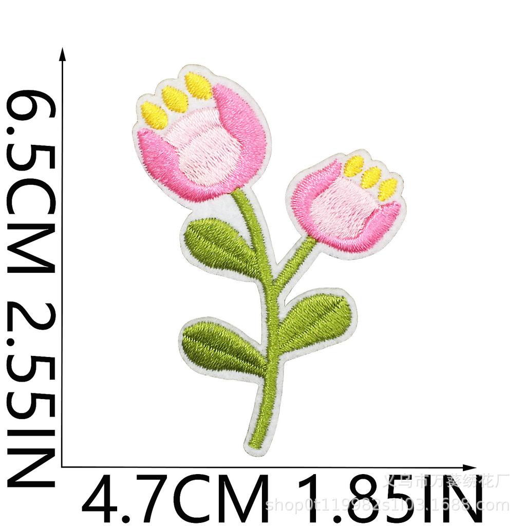 Small Daisy Embroidery Cloth Sticker Cartoon Peony Flower Bag Decoration Computer Embroidery Beautiful Small Red Flower Patch Ironing
