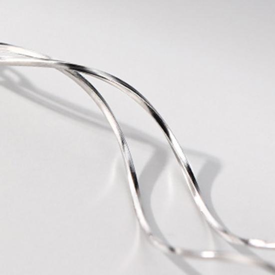 Yousheng 1 Pair Dangle Earrings Curved Long Threader Tassel Bright Luster All-match Decorative Geometric Ladies Twisted Linear Drop Earrings Jewelry