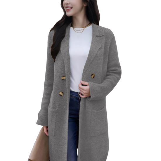 Women's Wool Blend Long Coat Oversized Double Breasted Trench Coat Notched Lapel Fall Winter Warm Overcoat