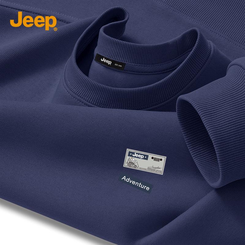 JEEP Men's 2026 Spring Loose Heavyweight Round Neck Sweatshirt