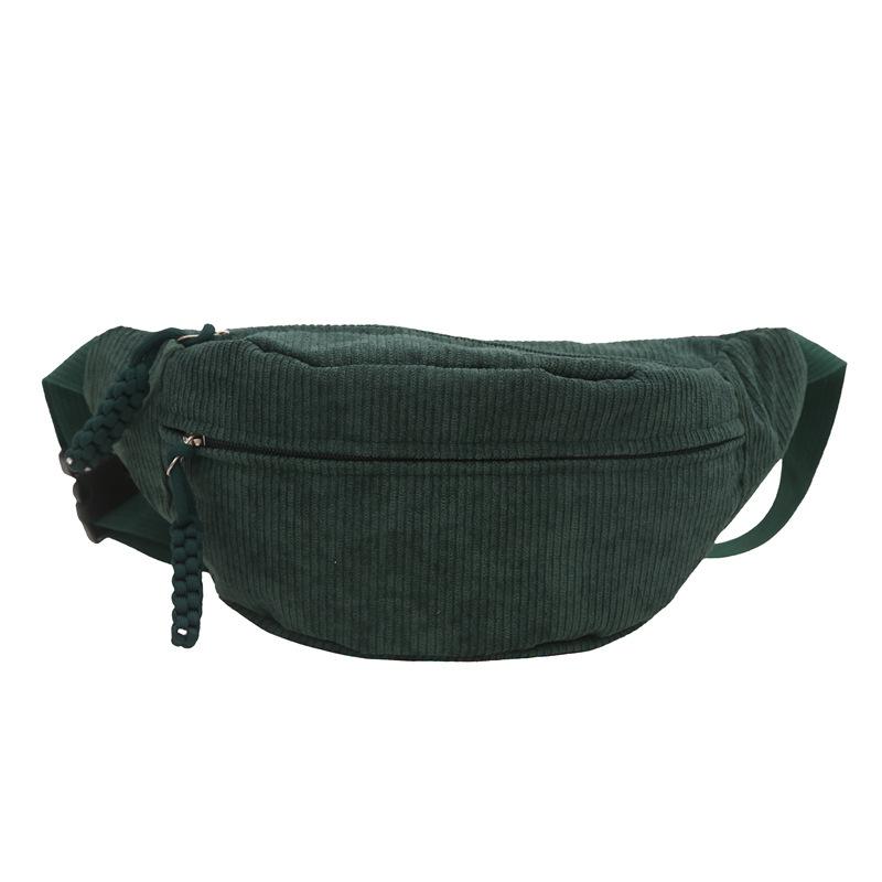 New velvet backpack shoulder bag personalized simple bag women's casual corduroy lazy wind messenger bag