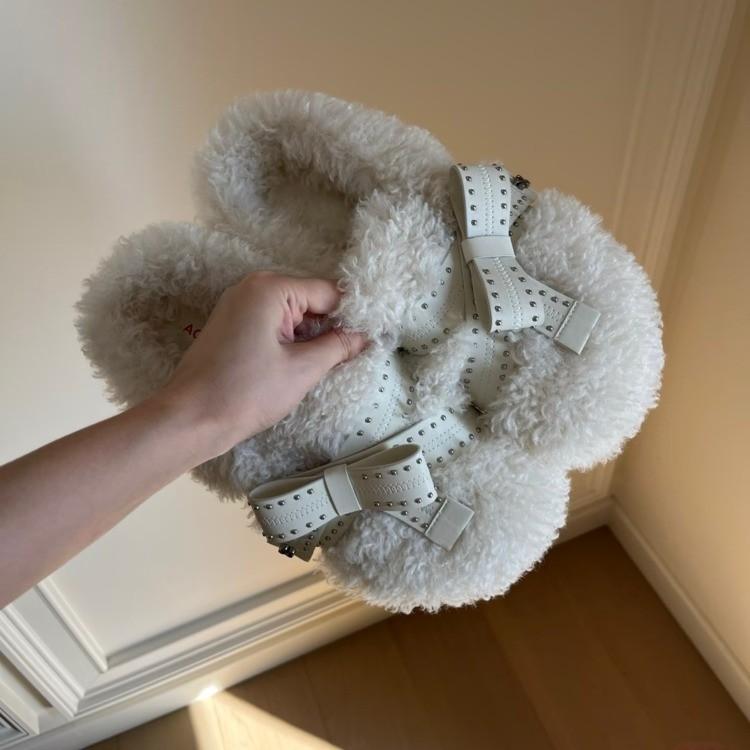 Ретро шлепанцы на толстой подошве с одним ремешком бархатные хлопковые туфли осенне-зимний дизайн модные французский кэжуал пушистые туфли женская обувь 40 4290₽