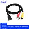 USB Female to 3RCA Male Audio/Video Cable for Set-Top Box