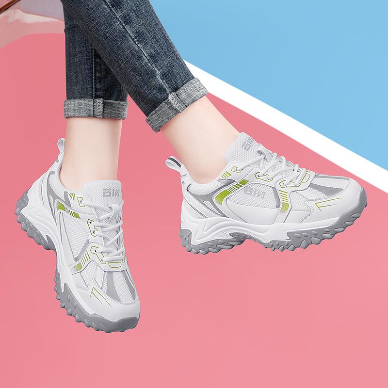 

Shield Fox Women s Dad Sneakers - 2025 Spring/Summer, Soft Sole White Tourist Sports Casual Shoes 39