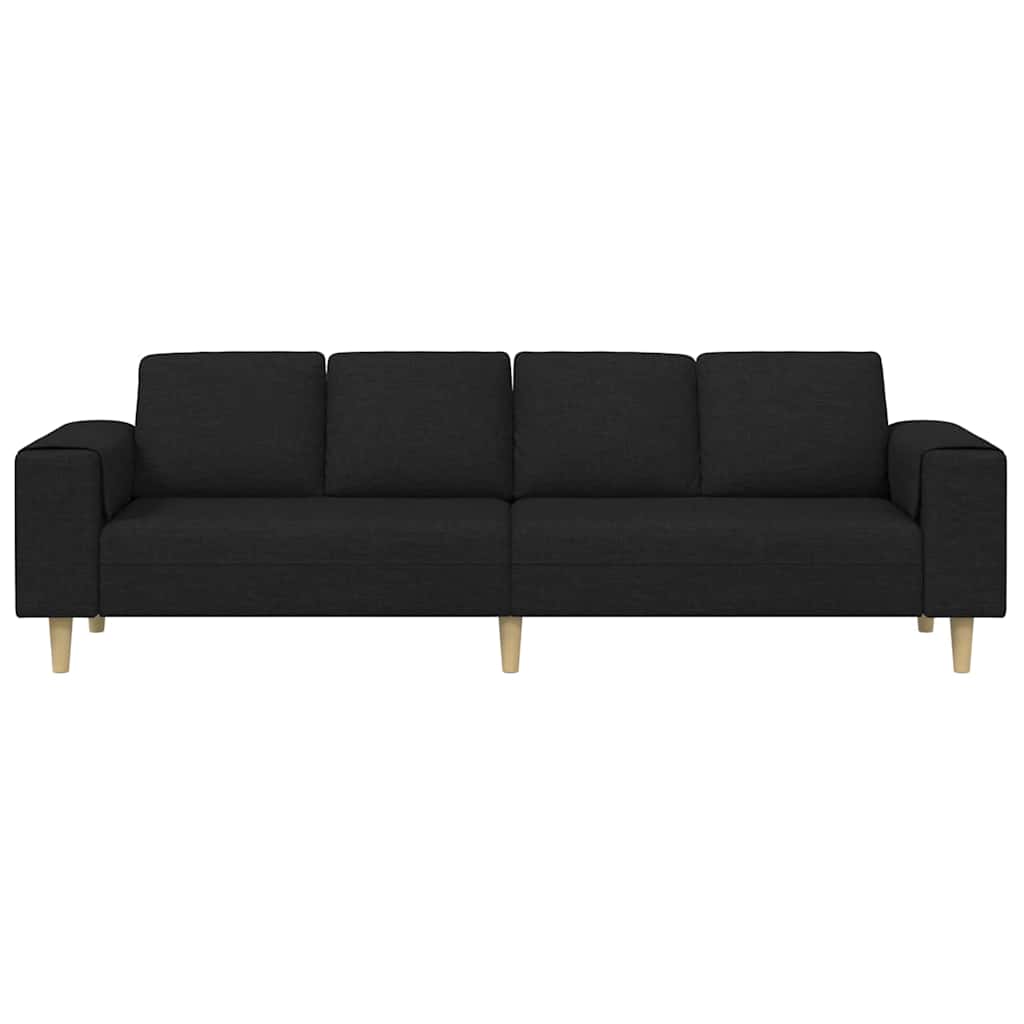 Living Room Sofa Black 250 x 77 x 76 cm Polyester