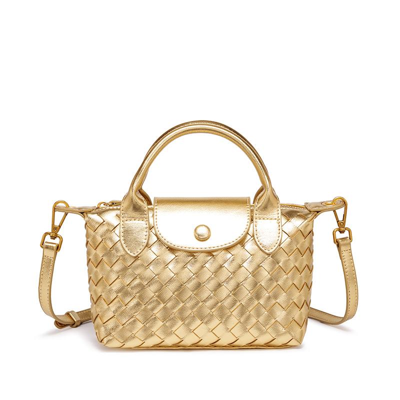 Woven Handbag Women's Fashion Small Square Bag High-end Shoulder Messenger Bag Trendy Versatile Dumpling Bag
