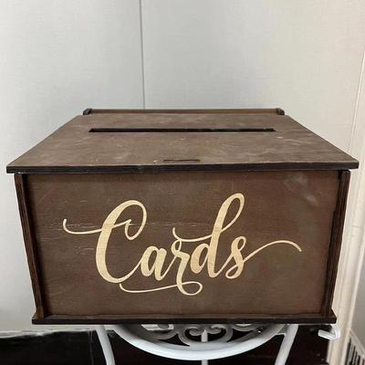 Vintage Wooden Wedding Card Holder Box with Slot for Party Decorations
