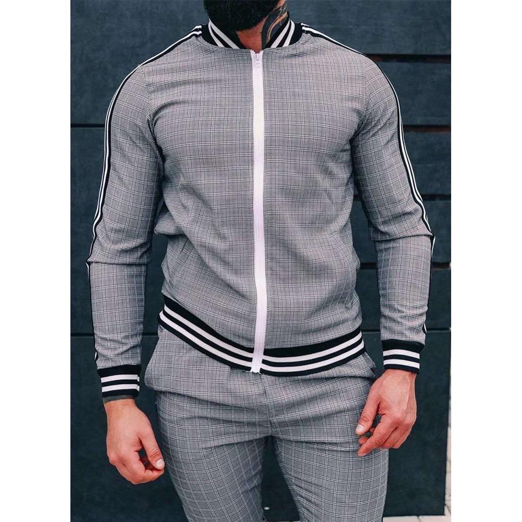 Men's Suit Casual Men's Clothing European and American Fashion Brand Large Size Sportswear Two-piece Set