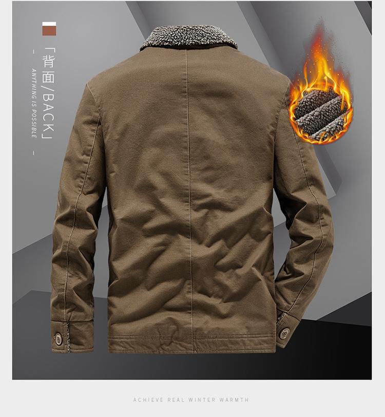 Herren Retro Lammwolle Baumwolle Jacke - Herbst/Winter Stil 6801