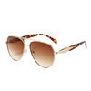 Sunglasses Large Frame Niche Y2K Toad Glasses Double Beam Metal Advanced Pilot Sunglasses