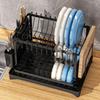 Dish Rack With Utensil Holder Drain Board Kitchen Drying Rack Dish Drainer Sink Home Apartment Dorm Pantry Cup Mug Cutlery