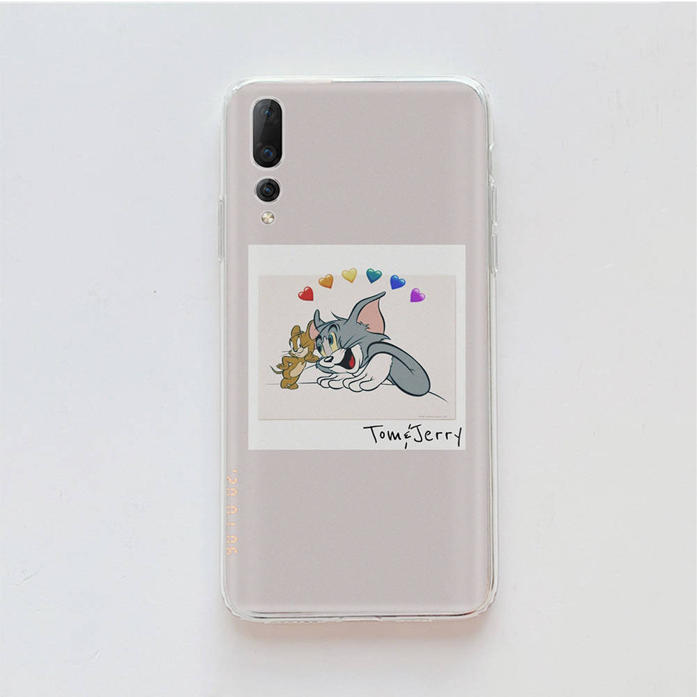 Transparent Case for Samsung A04 A14 A23 M33 M53 Realme 10 9 C35 C55 VIVO X80 Infinix Hot 30 Note 11 Tecno Spark 8P Pro C-45 Tom and Jerry