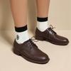 Brogue Woman Spring Autumn Flats Women Shoes PU Leather Lace-Up Loafers Female Flat Oxfords Big Size 41 42 Chaussure Femme