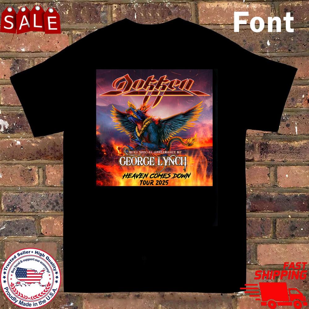 NEW DOKKEN HEAVEN COMES DOWN TOUR 2025 T Shirt Black All Size S-5Xl Unisex T-Shirt M