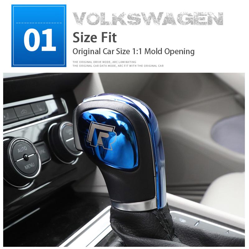 2026 Hot For VW VOLKSWAGEN Metal  R Rline Logo Gear Head Shift Gears Cover Sticker For VW volkswagen R line Bora Tiguan Golf GTI
