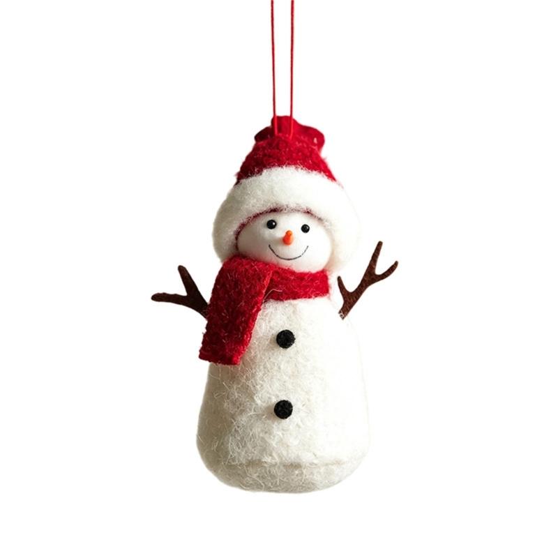 Seasonal Display Character Ornament, Soft Fabric Snowman Tree Decoration with Loop for Shelf Wreath and Winter Indoor Use