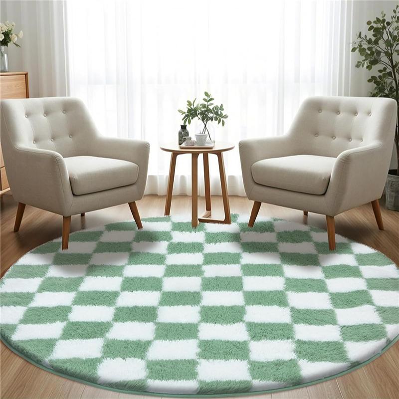 2x2m Round Rug for Bedroom, Super Fluffy Circle Rugs for Baby Nursery Furry Carpet for Children Kids Room, Cute Soft Shaggy Rug for Girls Home Decor