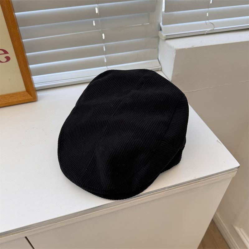 

Hat Style Versatile Vintage Coffee Black Short Brim Womens Sunshade Hatsberets чорний