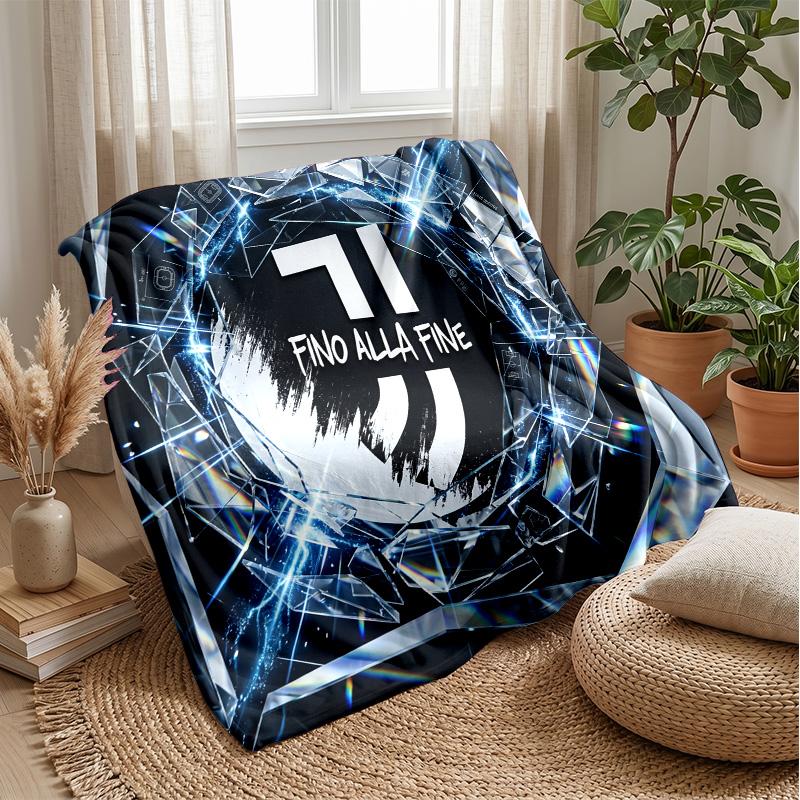 Juventus FC Themen-Decke Weiche Flanell-Decke Plüsch-Überwurf Gemütliche Sofa-Bett-Decke für Wohnkultur