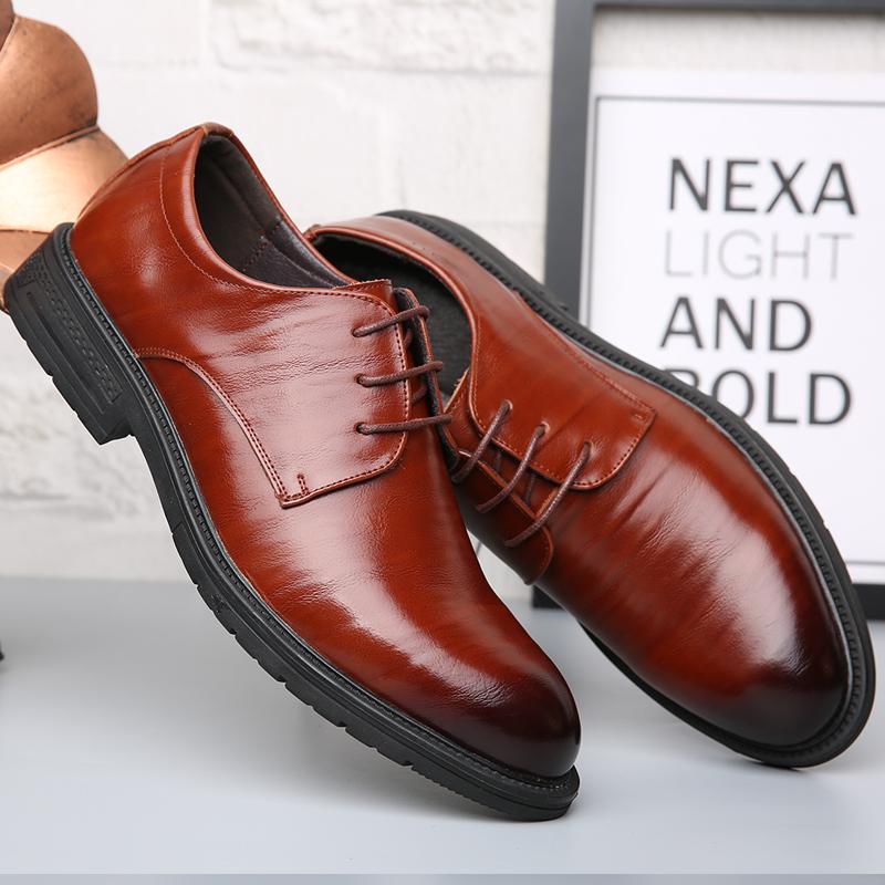 Fashion Lace-Up Male Comfortable Oxfords Shoe 2024 New Arrival Men Leather Footwear Stylish Men Shoes Men Classic Business Casual Shoes
