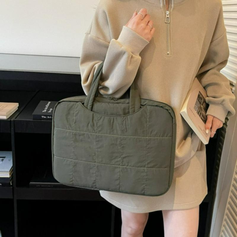New Korean Style Laptop Shoulder Bag for Women Fashi Large Capacity Handle Bag Comfortable and Versatile Texture Laptop Bag