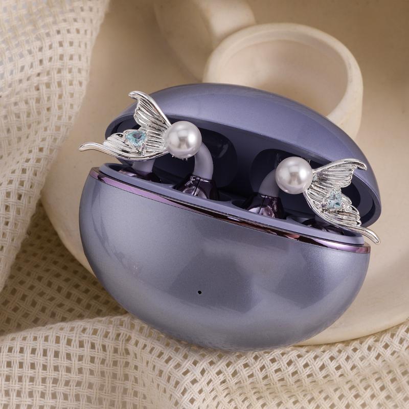 

2Pcs Universal Earphone Headphone Clip Fish Tail Pearl Ear-Clip Versatile Earphone Accessory For Freeclip one size