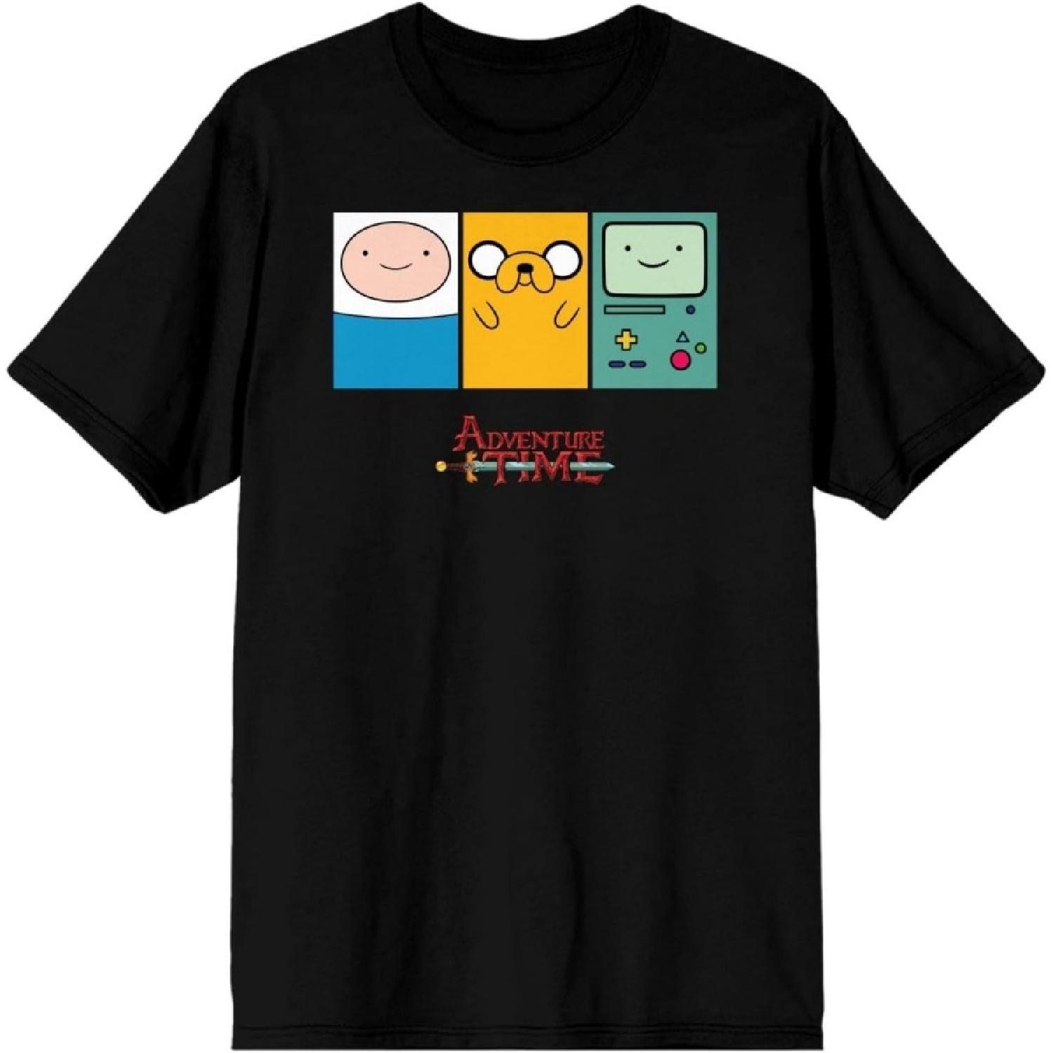 Время приключений Финн Джейк БМО Лого Черная футболка S чёрный