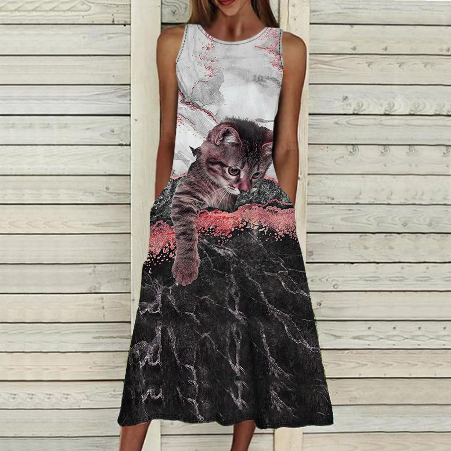 Летнее модное сексуальное платье без рукавов — фото 3