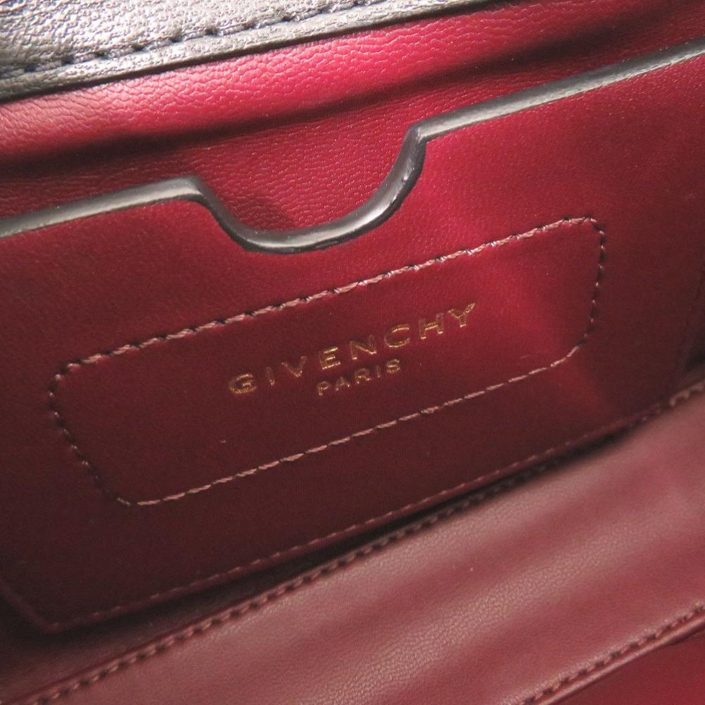 Used AUTHENTIC GIVENCHY 2WAY Eden Mini Shoulder Bag Black Leather