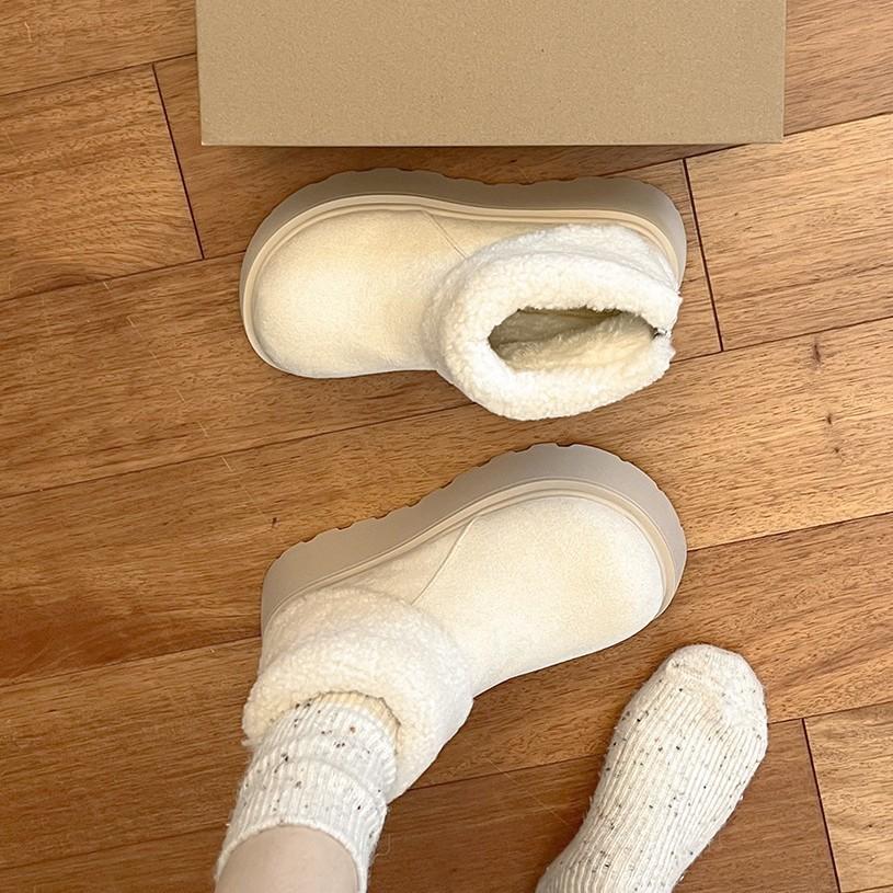 Northeast White Heightening Velvet Thickened Platform Snow Boots Women's 2025 New Winter Warm and Non-slip Cotton Shoes