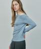 Your Shirred Off-Shoulder T-Shirt / Sky Blue